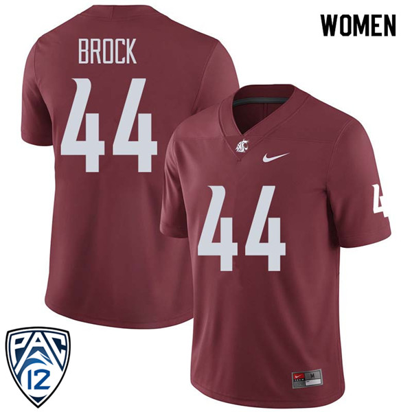Women #44 Tristan Brock Washington State Cougars College Football Jerseys Sale-Crimson